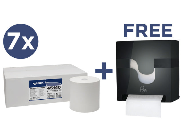 Voordeelbundel Celtex handdoekpapier met gratis Megamini E-Control dispenser