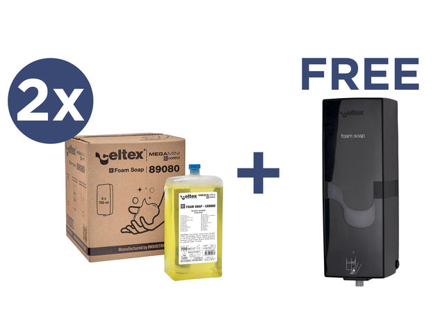 Voordeelbundel Celtex handzeep met gratis zeepdispenser Megamini E-control