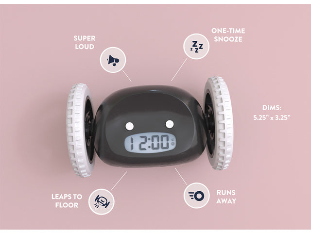 Wekker Clocky zwart