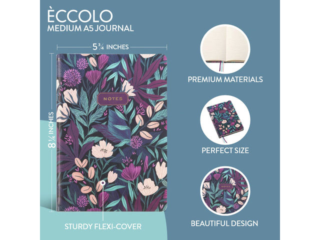 Notitieboek Èccolo Tropical Floral lijn ca.15x20cm 80gr. 256 pagina.