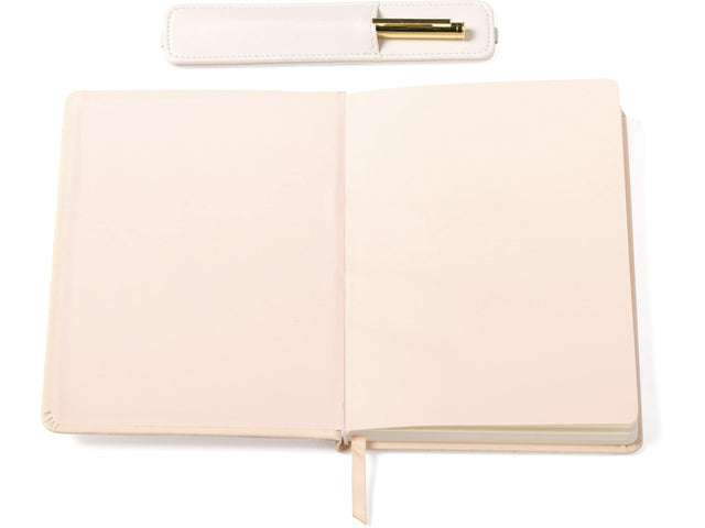Notitieboek Èccolo met pen en houder Roze lijn ca.15x20cm 80 gr. 256 pagina.