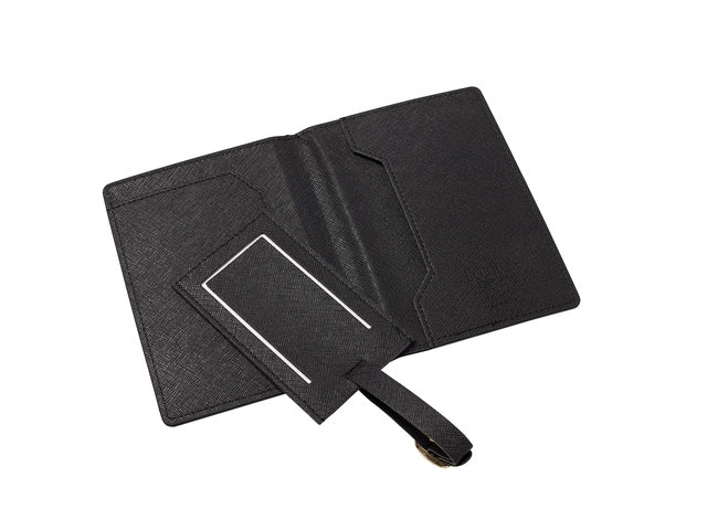 Reiscadeauset Èccolo Black Crown paspoortkaart en bagagelabel