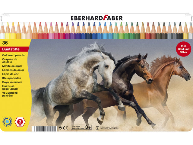 Kleurpotloden Eberhard Faber Classic Metaaletui mit 36 ​​Stück