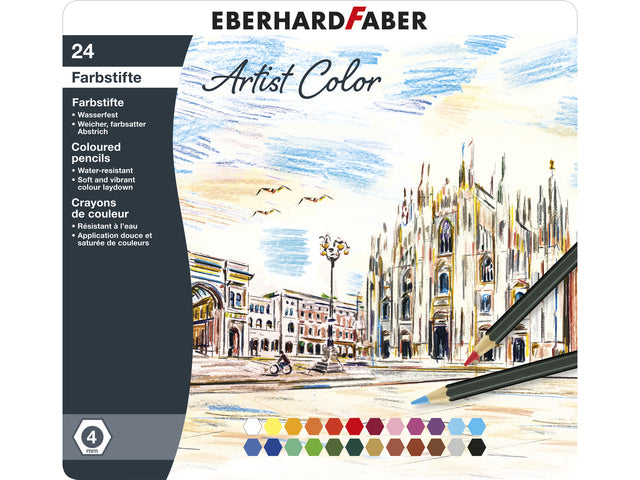 kleurpotloden Eberhard Faber Artist Colour metaaletui a 24 stuks