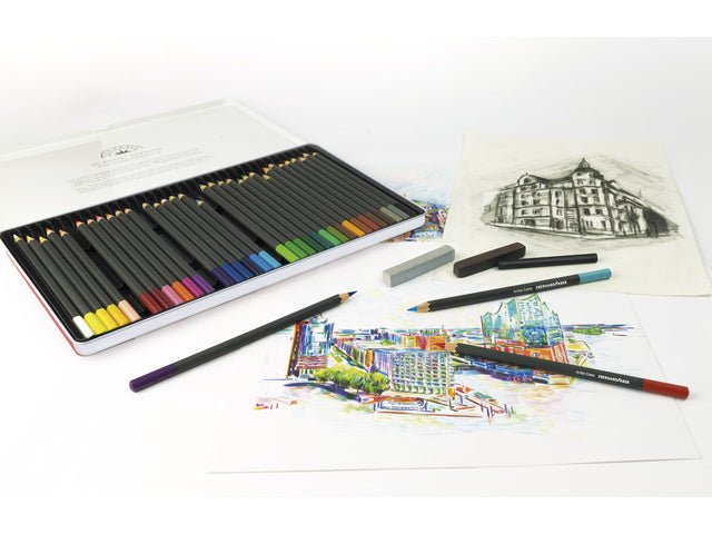 Kleurpotloden Eberhard Faber Artist Colour metaaletui a 36 stuks