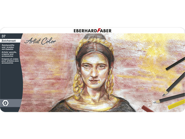 Tekenset Eberhard Faber Artist Color bliketui 37 stuks