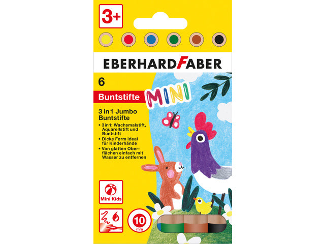 Kleurpotlood Eberhard Faber 3in1 6st. Extra dicker Kern von 10 mm