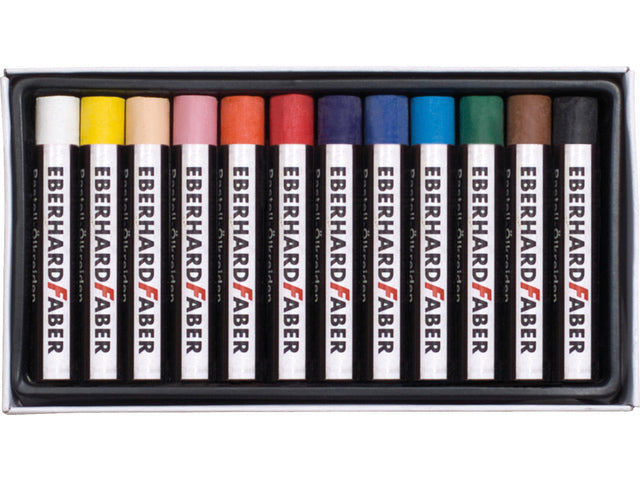 Oliepastelkrijt Eberhard Faber Artist Colour 11mm doos a 12 st assorti