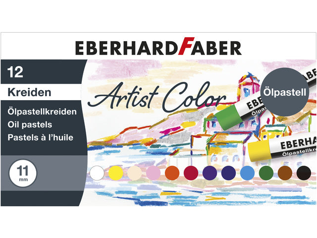 Oliepastelkrijt Eberhard Faber Artist Colour 11mm doos a 12 st assorti