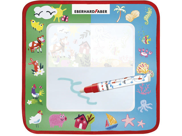 Tekenmat Eberhard Faber Aquafun 32x32cm incl. 1 waterstift