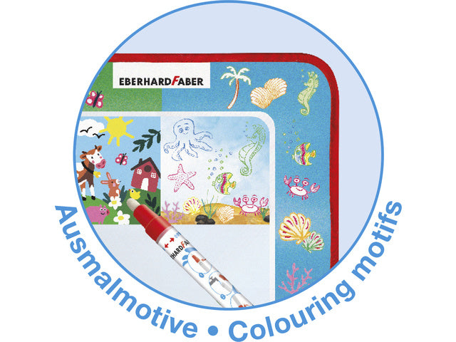 Tekenmat Eberhard Faber Aquafun 32x32cm incl. 1 waterstift