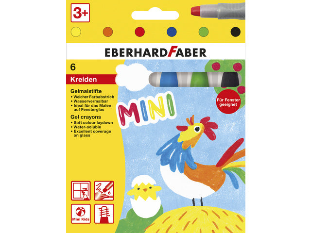 Gelkleurpotloden Eberhard Faber 6 kleuren in kartonnen etui