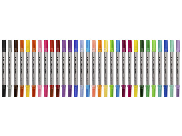 Viltstiften Eberhard Faber duo 2 en 3-4mm assorti etui à 30st.