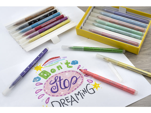 Viltstiften Eberhard Faber glitter assorti doos á 16 kleuren
