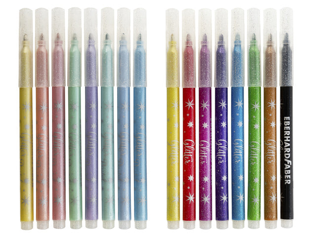 Viltstiften Eberhard Faber glitter assorti doos á 16 kleuren
