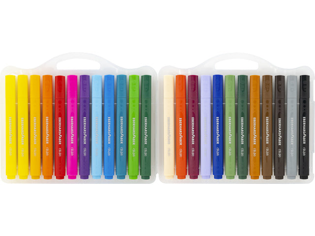 Viltstiften Eberhard Faber Jumbo 2mm 24 kleuren in kunststof etui