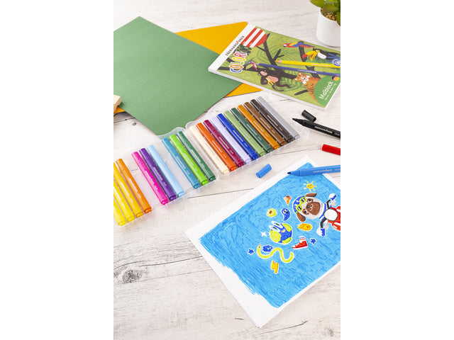 Viltstiften Eberhard Faber Jumbo 2mm 24 kleuren in kunststof etui