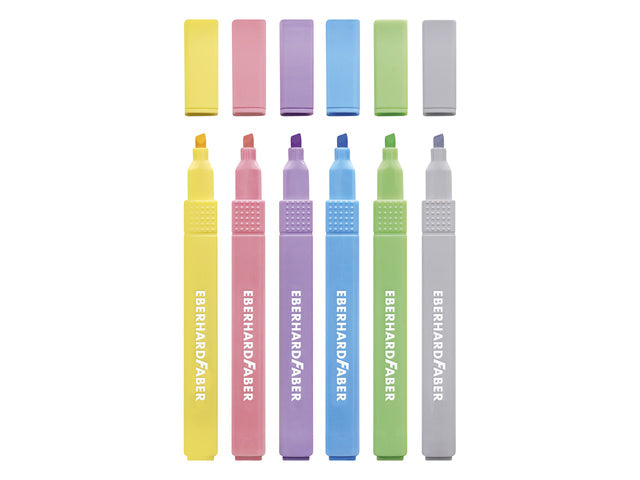 Textmarker Eberhard Faber Pastell 6. Vierkant im Etui