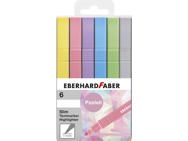 Textmarker Eberhard Faber Pastell 6. Vierkant im Etui