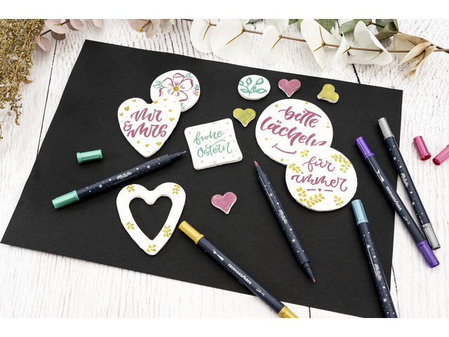 Kreatieve set Eberhard Faber Plast met 1x Eberhard Faber plast klei wit 500gr.en 6 metallic markers