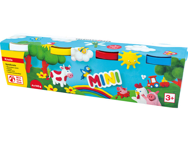 Kinderklei Eberhard Faber in beker,140gr wit, geel, rood, blauw