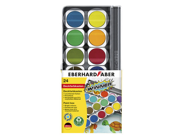 Verfdoos Eberhard Faber Winner 24 kleuren incl. mengpalet