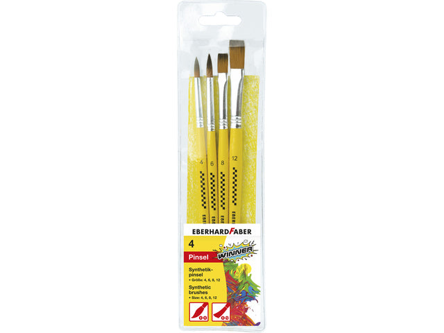 Penselenset Eberhard Faber synthetisch maat 4-6-8-12