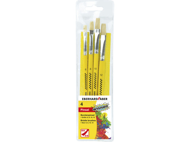 Penselenset Eberhard Faber varkenshaar maat 4-6-8-12