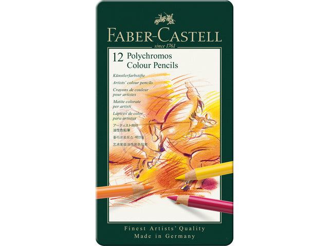 Kleurpotlood Faber-Castell Polychromos 3,8mm kerndikte etui à 12 stuks