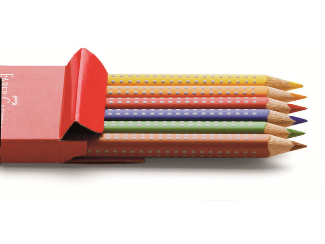 Kleurpotlood Faber-Castell Jumbo GRIP etui à 6 stuks