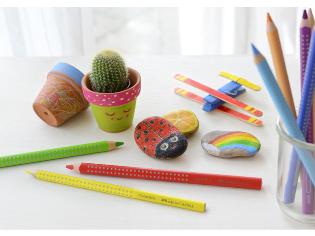 Kleurpotlood Faber-Castell Jumbo GRIP etui à 6 stuks