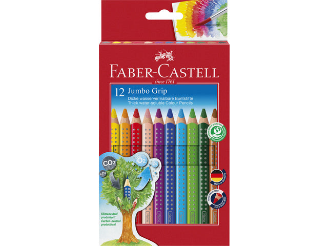 Kleurpotlood Faber-Castell Jumbo GRIP etui à 12 stuks