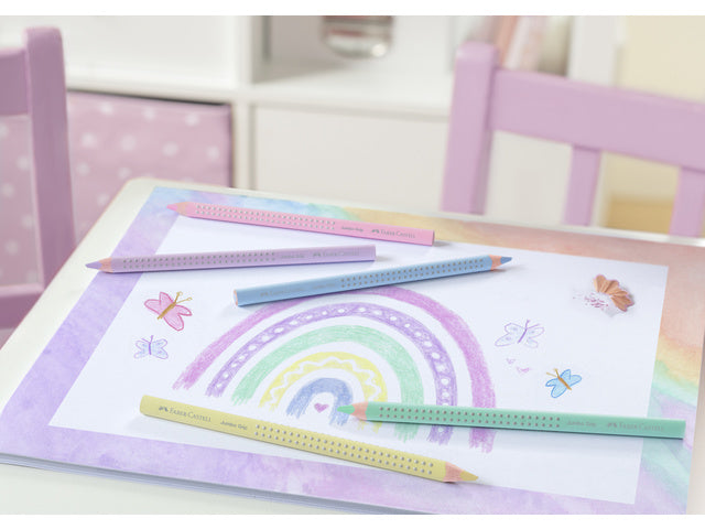 Kleurpotlood Faber-Castell Jumbo Grip pastel etui 5 stuks