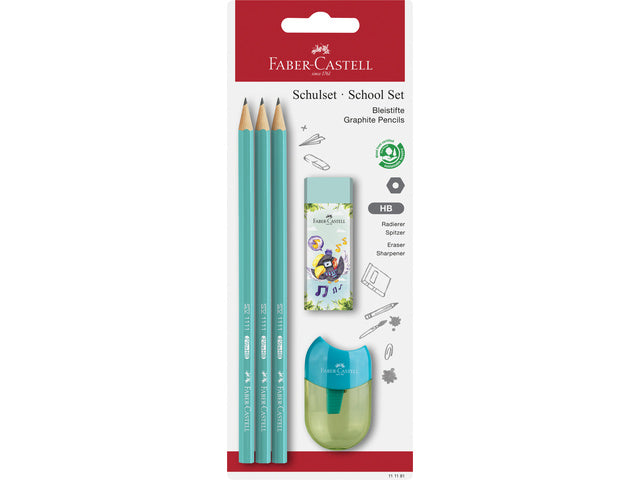 Potlood Faber-Castell 1111 HB schoolset 5 stuks op blister