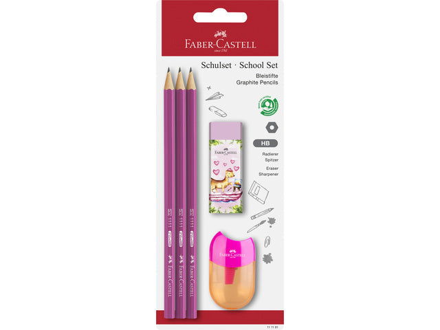 Potlood Faber-Castell 1111 HB schoolset 5 stuks op blister