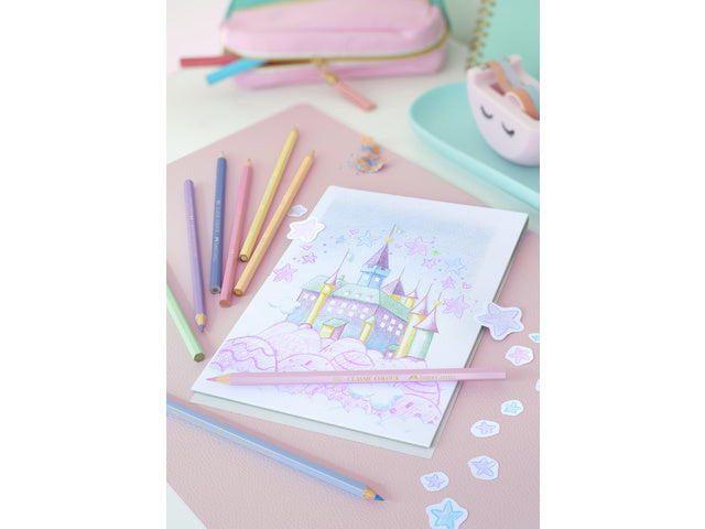 Kleurpotloden Faber-Castell pastel zeskantige kartonnen etui á 10 stuks