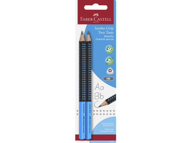 Potloodset Faber-Castell 2st. Jumbo met grip in blister. Hardheid B.