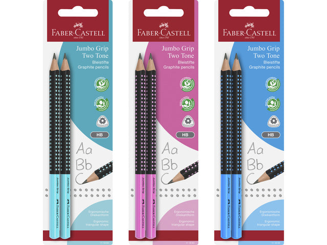 Potloodset Faber-Castell 2st. Jumbo met grip in blister. Hardheid B.