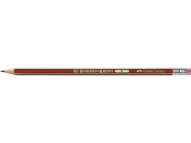 Potlood Faber-Castell Dessin 2001 B met kauwgom