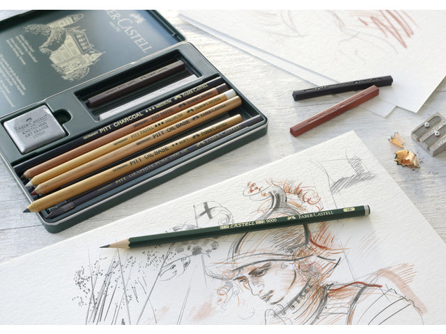 Pitt Monochrome set Faber-Castell 12-delig medium