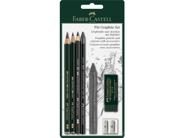 Potloodset Faber-Castell Pitt Grafiet 7-delig op blister