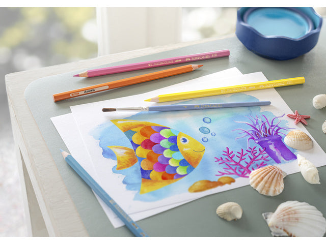 Aquarelpotlood Faber-Castell etui a 24 stuks + penseel