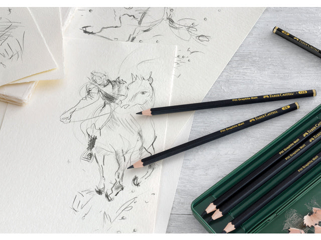 Grafietpotlood Faber-Castell Pitt Mat Etui a 6 stuks