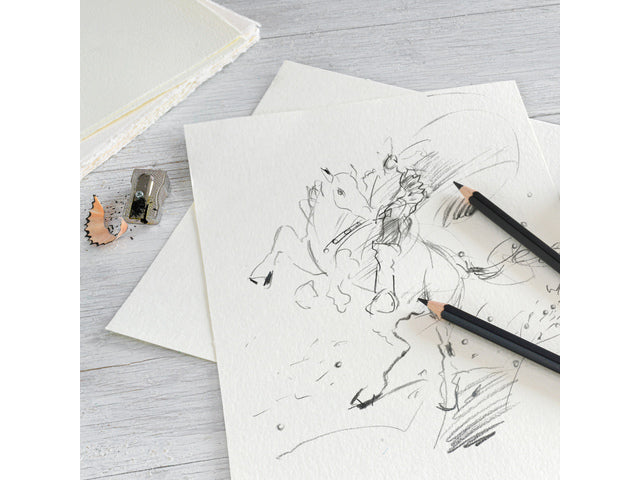Grafietpotlood Faber-Castell Pitt Mat set 4 potl. 2B,6B,10B, 14B, 1 gom, 1 enkele slijper op blis.