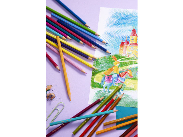 Kleurpotlood Faber-Castell Castle zeskantige metalen etui met 12 stuks