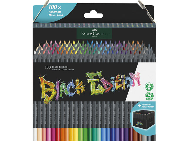 Kleurpotlood Faber-Castell Black Edition 100 stuks in kartonnen etui