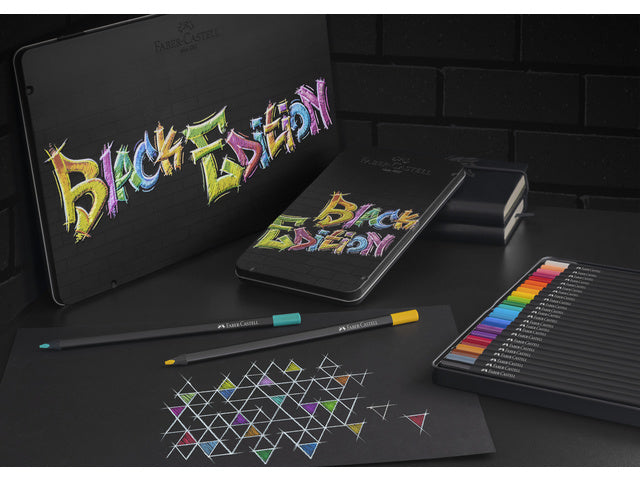 Farbenfrohes Faber-Castell Black Edition 12 Stück im Bliketui