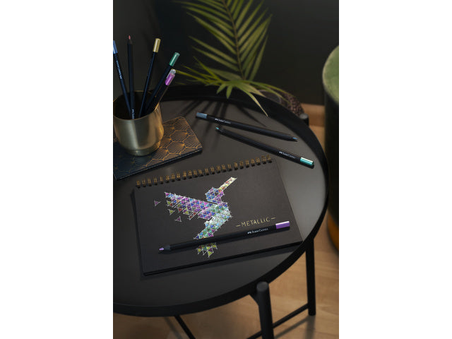 Kleurpotlood Faber-Castell Black Edition 12 stuks Metallic in kartonnen etui
