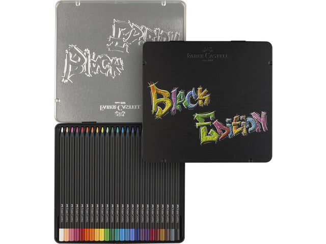 Farbenfrohes Faber-Castell Black Edition 24 Stück im Bliketui