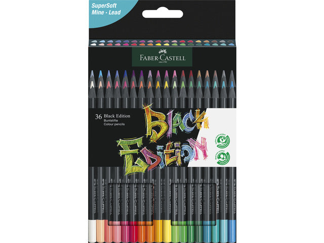 Kleurpotloden Faber-Castell Black Edition in elektronische verpakking á 36 stuks